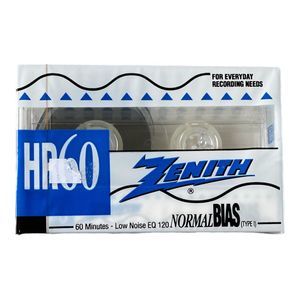 Zenith HR60 Cassette Tape 60 Minutes Low Noise EQ120 Normal Bias *New Sealed